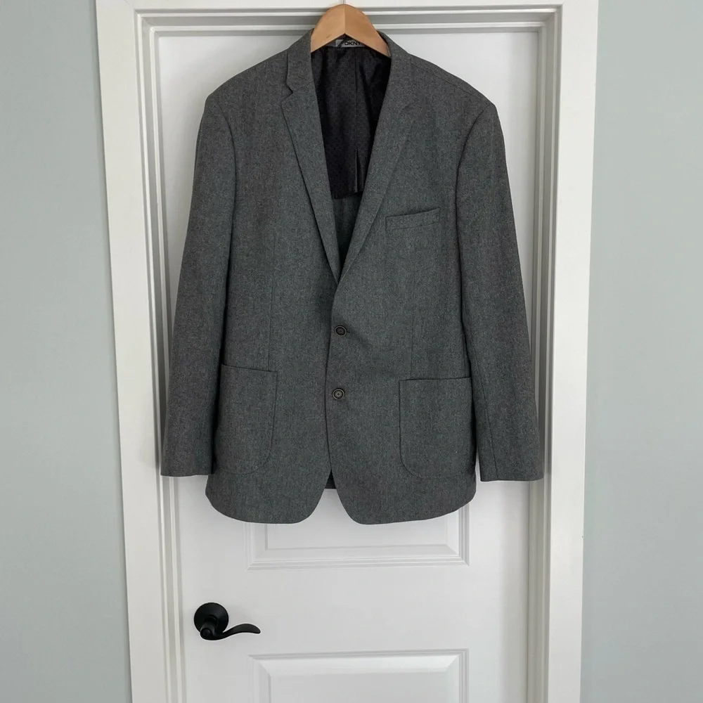 DKNY Wool Blend Blazer Jacket Size 46L Old Money Preppy Academia